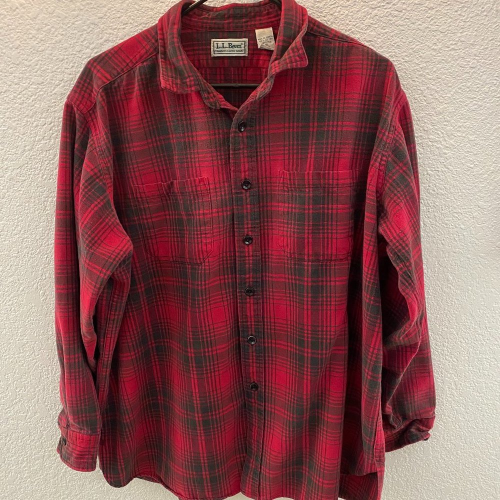 L.L.Bean vintage red chamois flannel